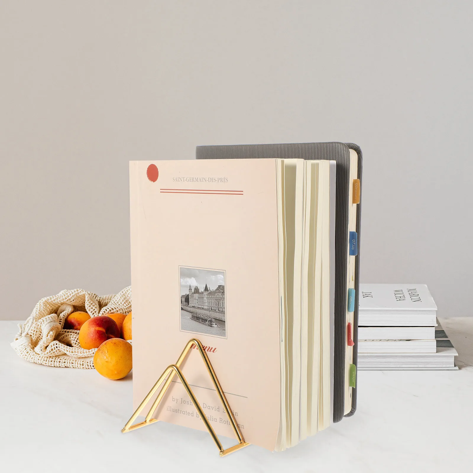 KITANDOVE Metal Desktop Bookshelf Stand Heavy Duty Magazine Holder Iron Art File Organizer Freestanding Shelf Multi Function