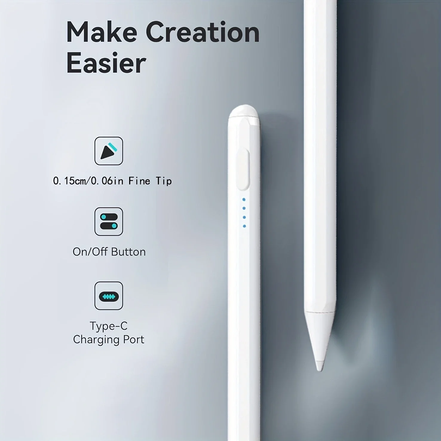 Active Stylus Pen For iOS and Android Phones Rechargeable Stylus Pen Dual Touch Screen For Samsung Xiaomi Lenovo Tablet Pencil