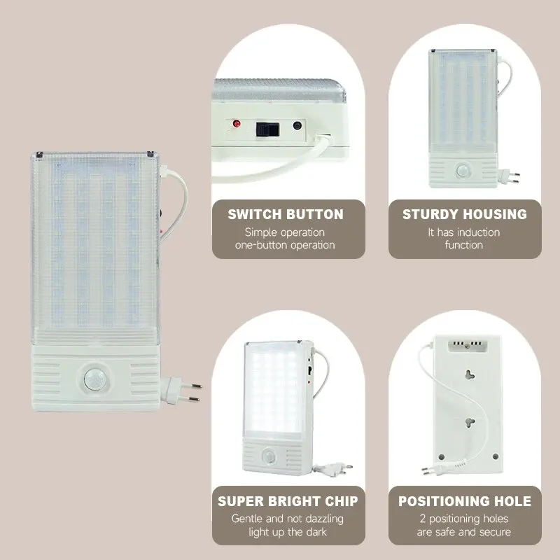 Motion Sensor LED Emergency Light Fire Emergency Luminaries Indoor Home Wall-mounted Rechargeable Lantern Automatic Exit Lamp