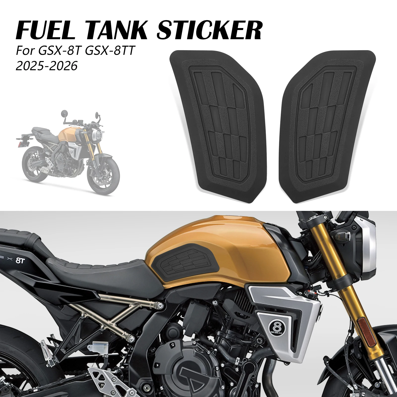 

Motorcycle Stickers Tank Anti Slip Side Pad Racing Protection Decals For GSX-8T 2025 GSX-8TT 2026 GSX 8T 2026 gsx 8tt 2025 GSX8T