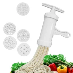 Manual Noodle Press Pasta Machine Crank Machine Kitchen Utensils with 5 Different Pressing Molds Make Spaghetti Kitchen Tools