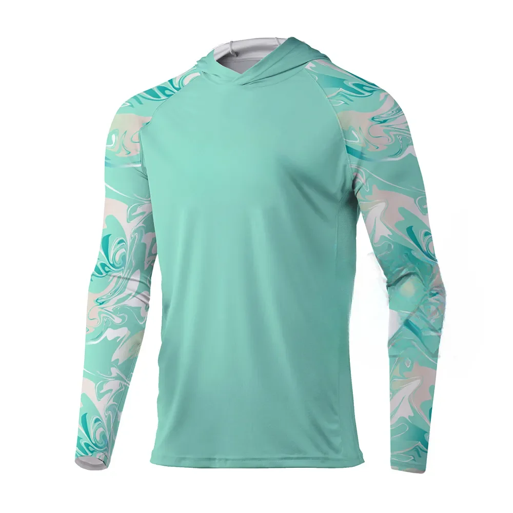 

Men's Long Sleeve Fishing Shirts Camisa De Pesca Moisture Wicking Jersey Uv Protection Fishing Casual Wear Fishing Hooded