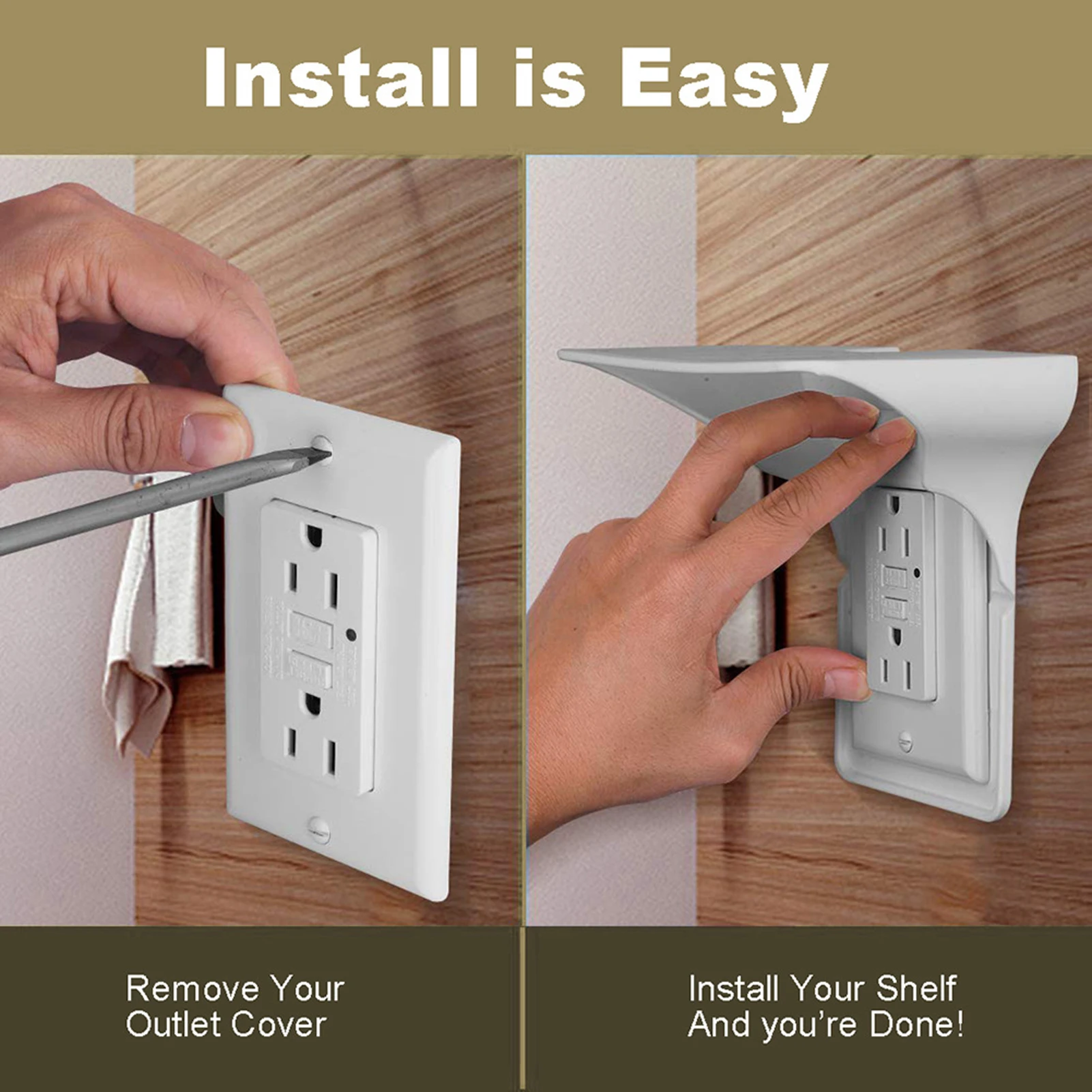 Estante de salida de pared, práctico soporte de carga para teléfono móvil, resistente, con Cable Usb, para el hogar, baños, cocinas y salas de estar