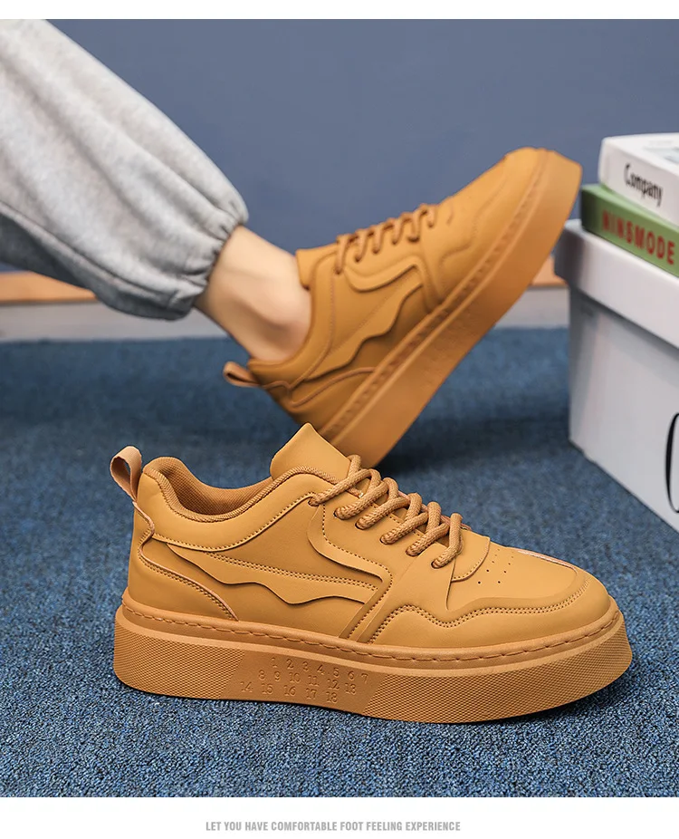 Spring Autumn New Solid Color Board Shoes Men Fashion Lace Casual Sneakers Male Black White Designer Sports Zapatos De Hombre