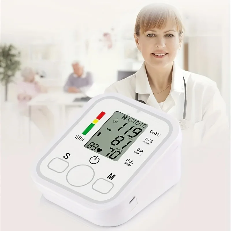 Digital Blood Pressure Meter Medical Voice Arm BP Sphygmomanometer Automatic Pressure Tonometer Tensiometer With Intelligent Aut