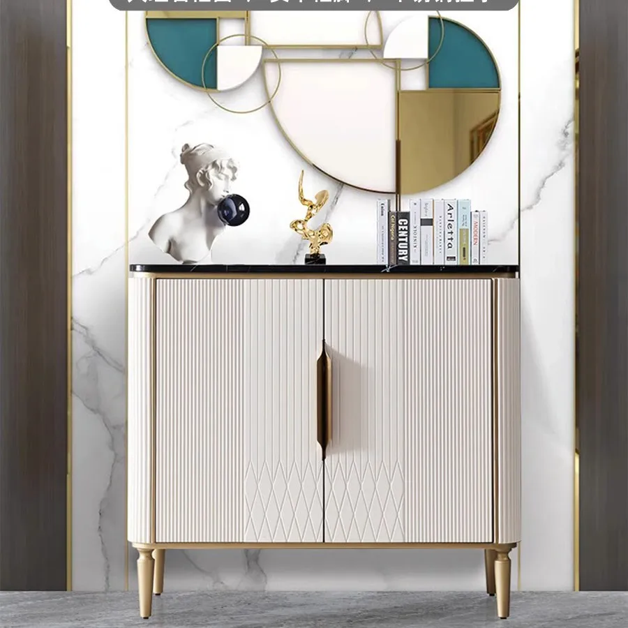 Light luxury door cabinet Italian marble simple dining side cabinet entry foyer living room storage decorative cabinet