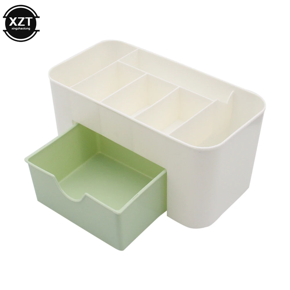 Multifunctional Storage Box Plastic Pen Holder Desk Skin Care Items Sundries Desktop Bathroom Rack with Drawer