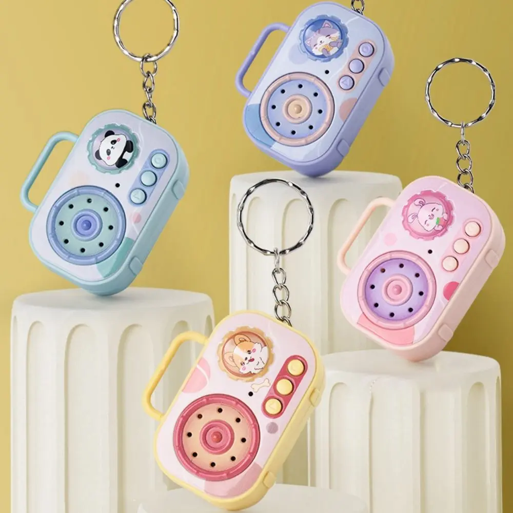 Stemveranderende blokfluit sleutelhanger cartoon dier meerkleurige opname sleutelhanger hanger kat panda konijn hond plastic