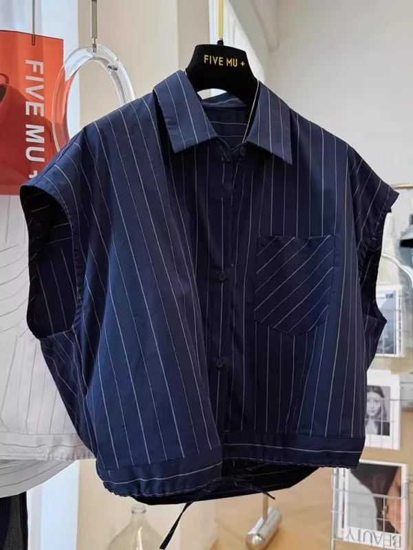 

Оверсайз футболка 300 Pou Design Sense в полоску, мужская летняя тонкая свободная футболка, унисекс, для пар, свободный крой INS...