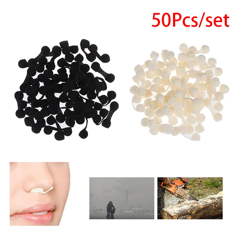 【50 Stück Nasenfilter zum Sonnenbaden, Nasenstopfen, Nasenspray, Nasenfilter, Schwamm, schwarz/weiß, Anti-Verschmutzung】