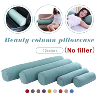 Round Bolster Pillowcase Removable Bed Pillows Cover Roll Head Leg Back Lumber Support Travel Column Bolster Nursing Pregnancy