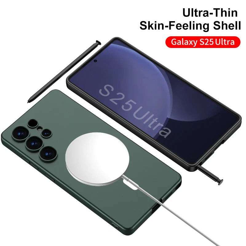حافظة شحن لاسلكية مغناطيسية رفيعة للغاية وشفافة للغاية على الجلد لهاتف سامسونج جالاكسي S25 فائقة الأداء بتكلفة ممتازة #4