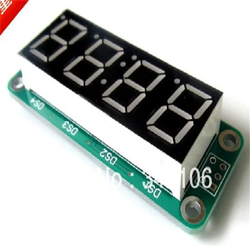 Static Digital Dual Time Display Module, Decimal Point, Four Monolithic, max7219