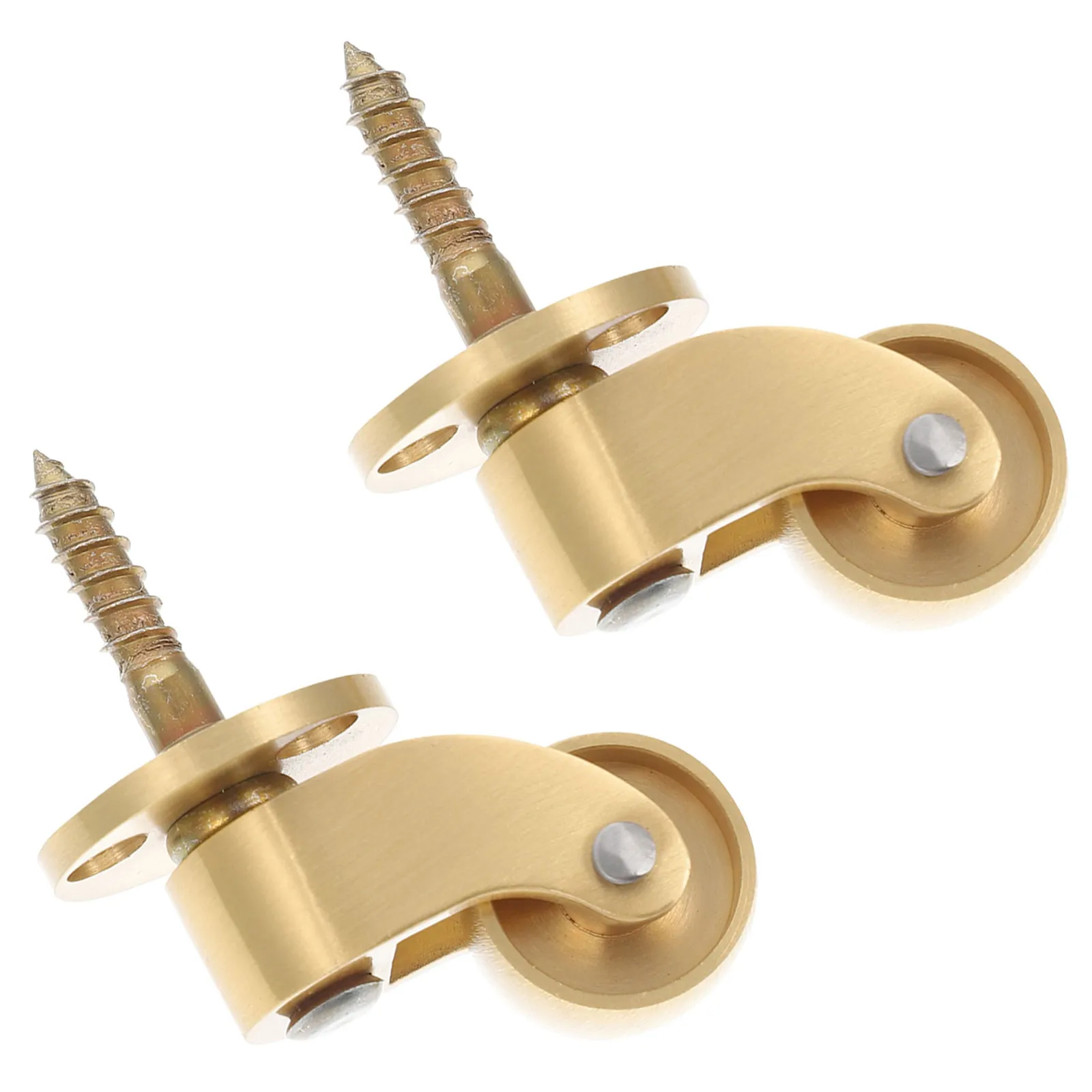 2Pcs Copper Swivel Casters Heavy Duty Silent 360 Degree Rotation Threaded Caster Wheels for Furniture Office Home Kitchen