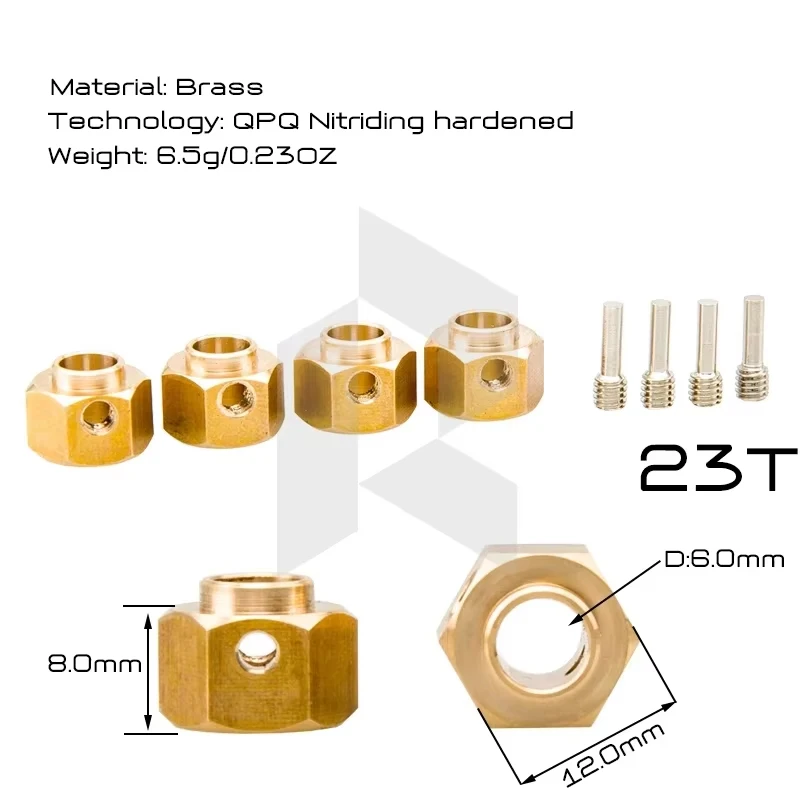 Rhino – arbres d'essieu de portail de surdrive trempés, engrenages pour axes de décalage Axial Capra