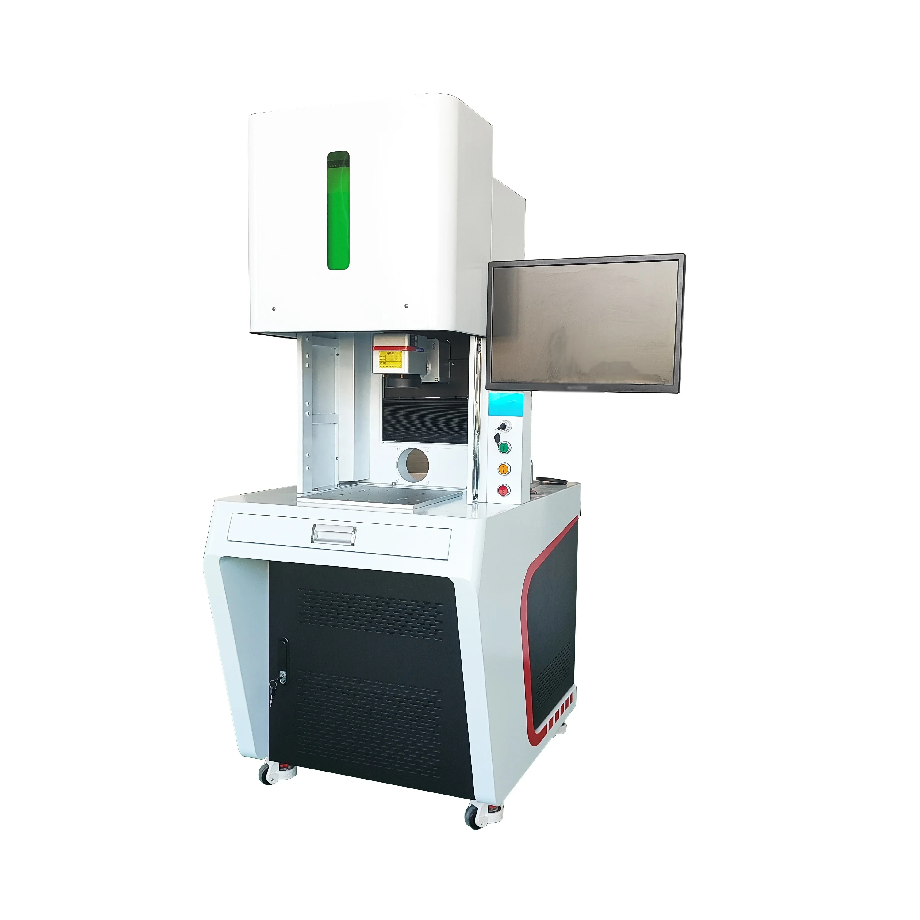 Fiber Laser Marking Engraving Machine Engraver High Precision With Full Enclosed Cabinet 7000Mm/s Fast Marking Speed 30W