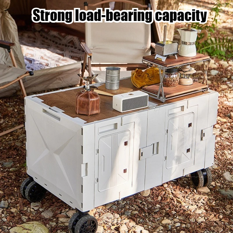 Outdoor Portable Storage Box High Load-bearing Multifunctional Large Capacity Foldable Handcart Convenient Camping Supplies