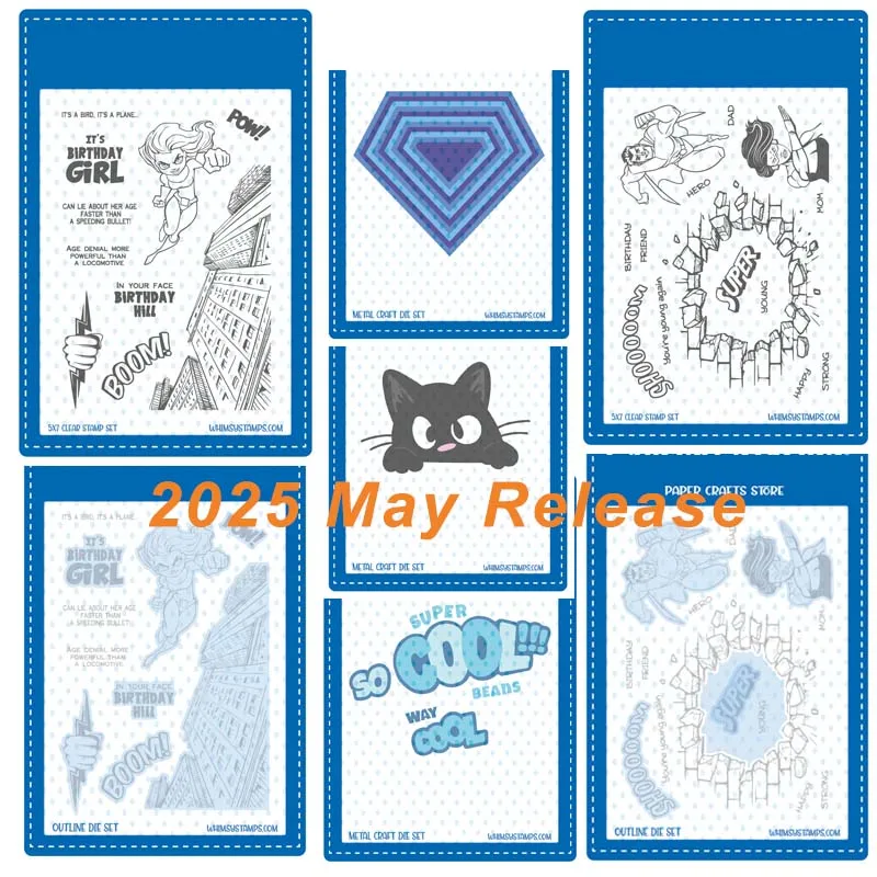 2025 мая день рождения, забавные девушки, прозрачные штампы, значки супергероя, штампы для рукоделия, поздравительных работ, альбом для скрапбукинга