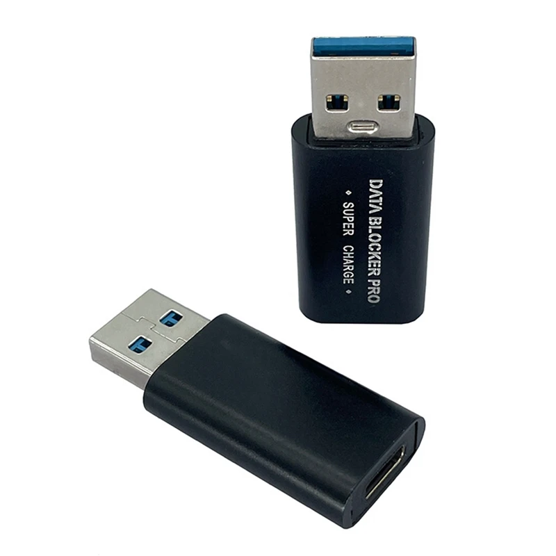 New 2Pcs USB Data Blocker USB-C To USB-A Data Blocker Protect Against Juice Jacking Support Quick Charge Stop Data Theft