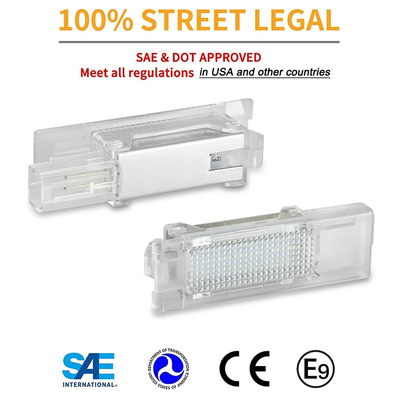 2Pcs For Dodge Challenger LED Glove Box Door Light Luggage Trunk Lamps For Alfa Romeo Giulia Jeep Chrysler 200 Fiat 500