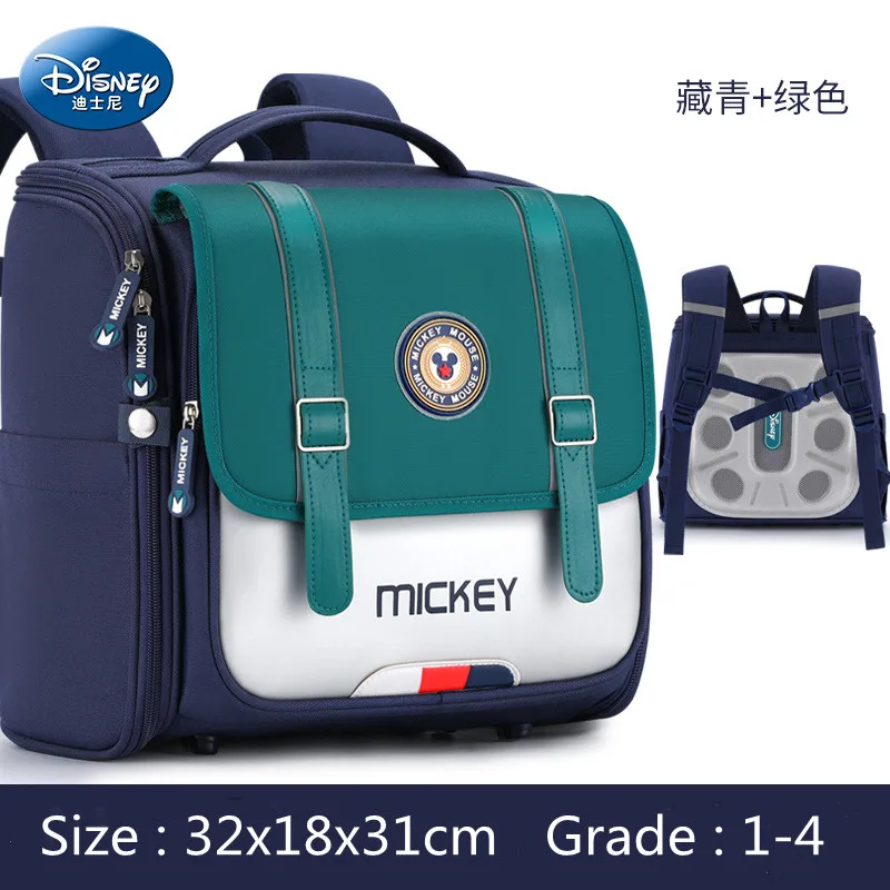 2023 Disney Mickey School Bags For Boys Grade 1-4 Primary Student Shoulder Orthopedic Backpack Large Capacity Kids Gifts Mochila