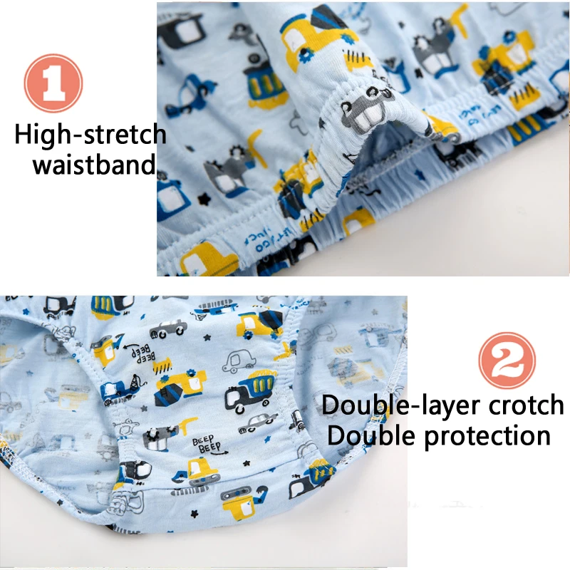 5 Pcs/Lot Kids Boys Soft Cotton Cartoon Panties Triangle Briefs Washable Children Underwear Briefs Panties Toddler Boy Underwear