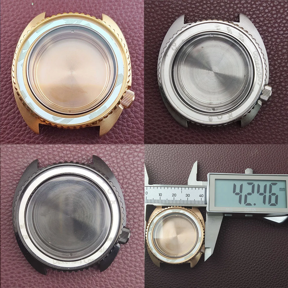 Custodia nh35 da 42.5mm logo personalizzato nh36 custodia NH35 cassa dell'orologio movimento nh35 con lunetta vetro zaffiro accessori per orologi subacquei parti