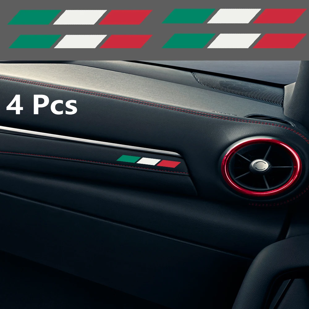 

Креативная простая наклейка с итальянским флагом, автомобильная центральная консоль B, стойка, дверь, фотоэлемент для Alfa Romeo Fiat Dodge Chrysler reanulт