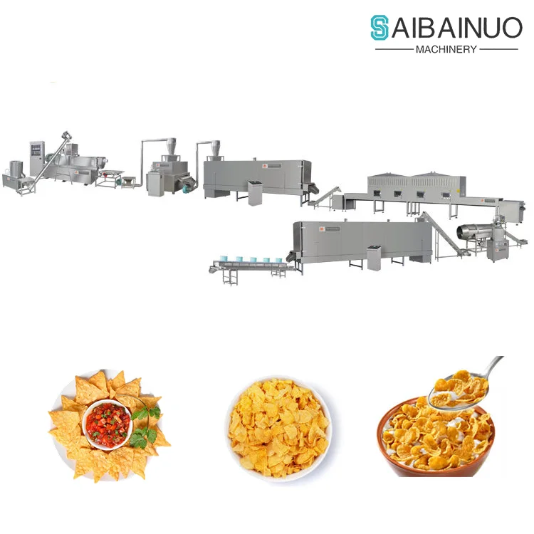 Corn Flakes Breakfast Cereals Snacks Processing Nutritional Breakfast Cereal Extruder Machine Cornflakes Machine Production Line