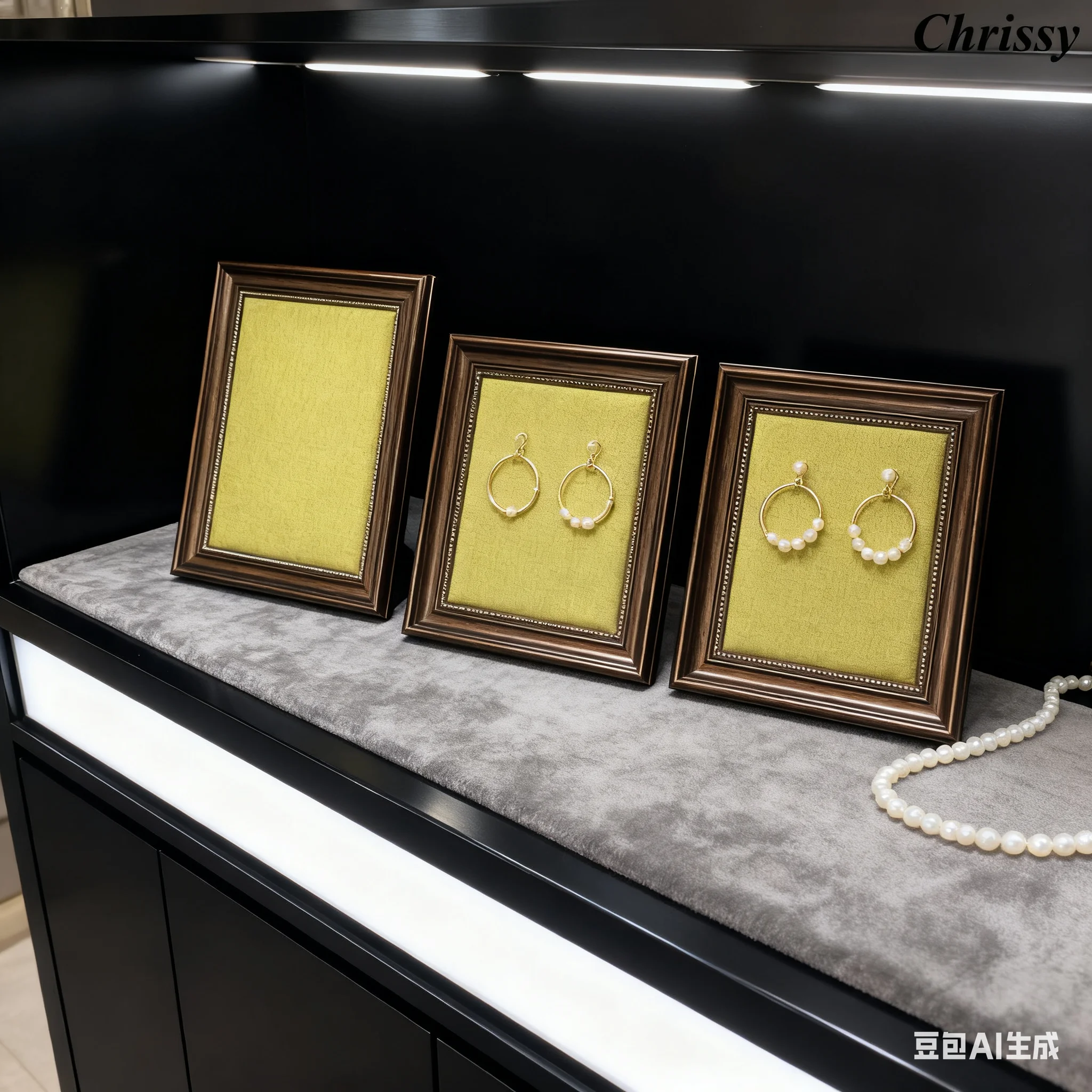 

Wall Mounted Jewelry Organizer, Multi-functional Earring Display Board with Necklace Hooks, Felt Storage Panel for Bedroom Bouti