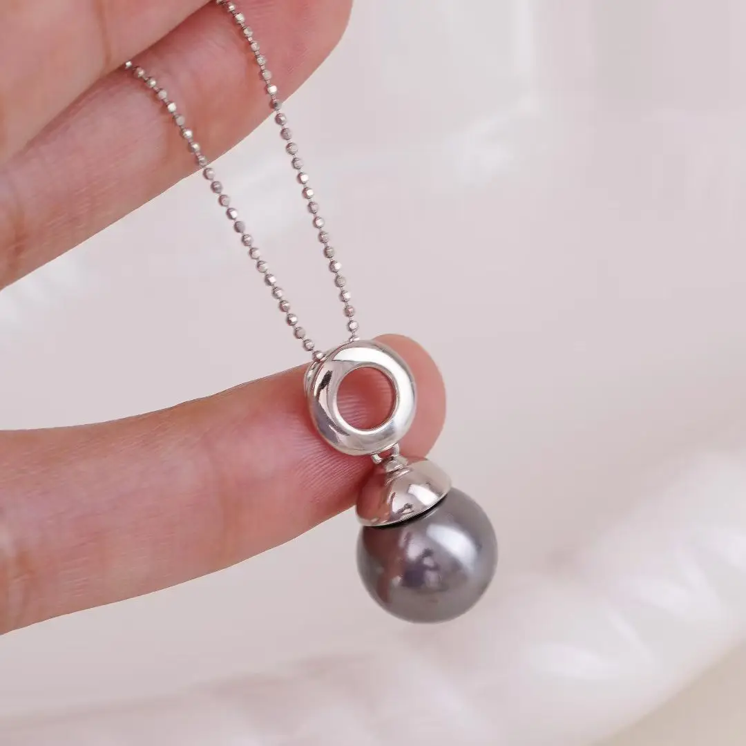 

Wholesale 925 Sterling Silver Pendant Mounts Base Findings Settings Mountings Jewelry Fittings for 10-11mm Pearls 3pcs/lot