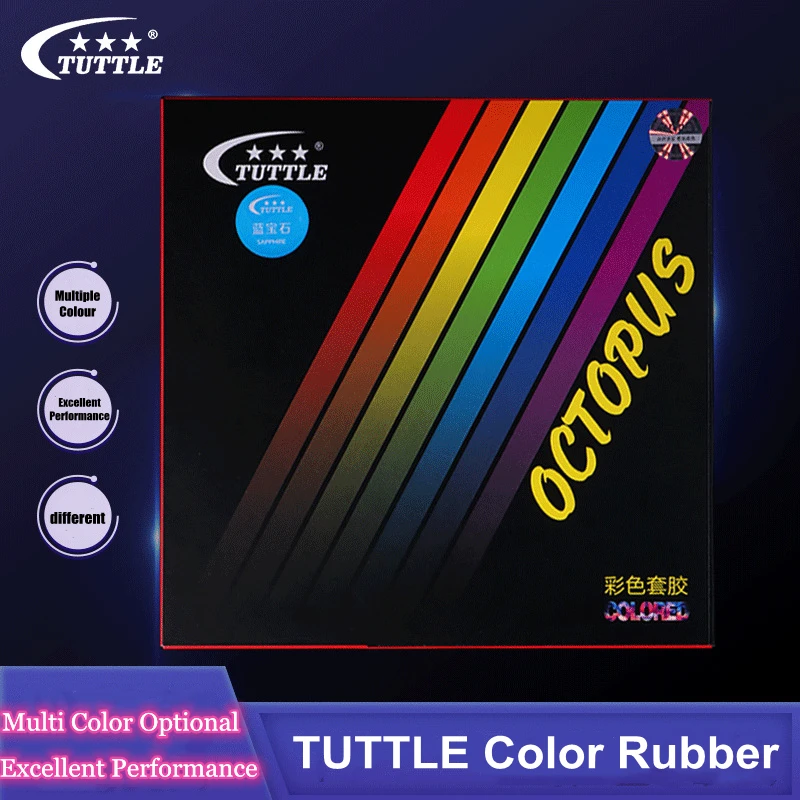Tuttle-Goma de tenis de mesa colorida, esponja de tensión alemana, pulpo Original