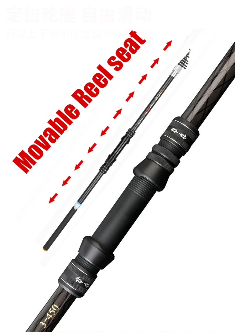 2.7M 3.6M 4.5M 5.4M 6.3M Carbon Telescopic Rock Fishing Rod Ultra Light Rod Lure Carp Travel Ocean Spinning Fishing Rod