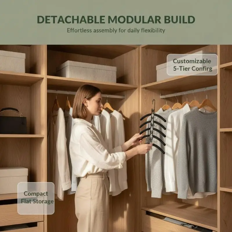 Clothes Hanger Space-Saving Metal Hangers Storage Hanger With Non-Slip Foam Pads Multi-Layer Design For Coats Sweaters Or Suits