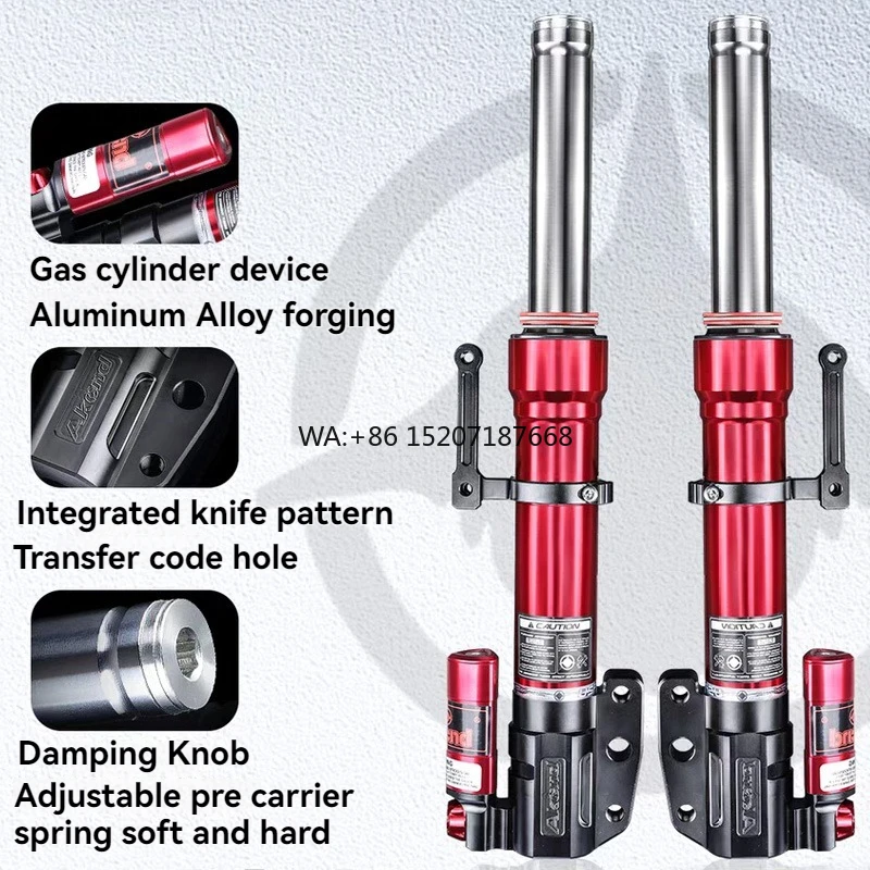 QS2 Front Shock Absorber for Pedal Motorcycle New Condition with 33 Cores and Nitrogen Cylinder Damping Adjustment