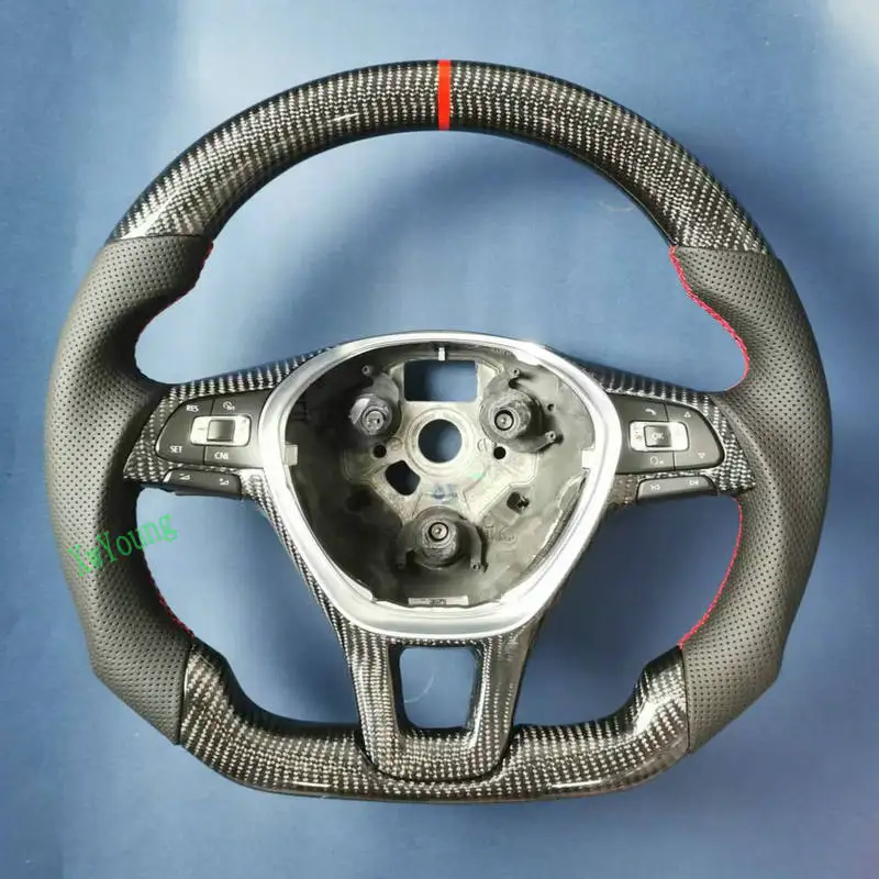 

Для VW Volkswagen Tiguan Sharan Caddy Polo Jetta (без переключателей весла) 100% настоящее углеродное волокно автомобильный руль