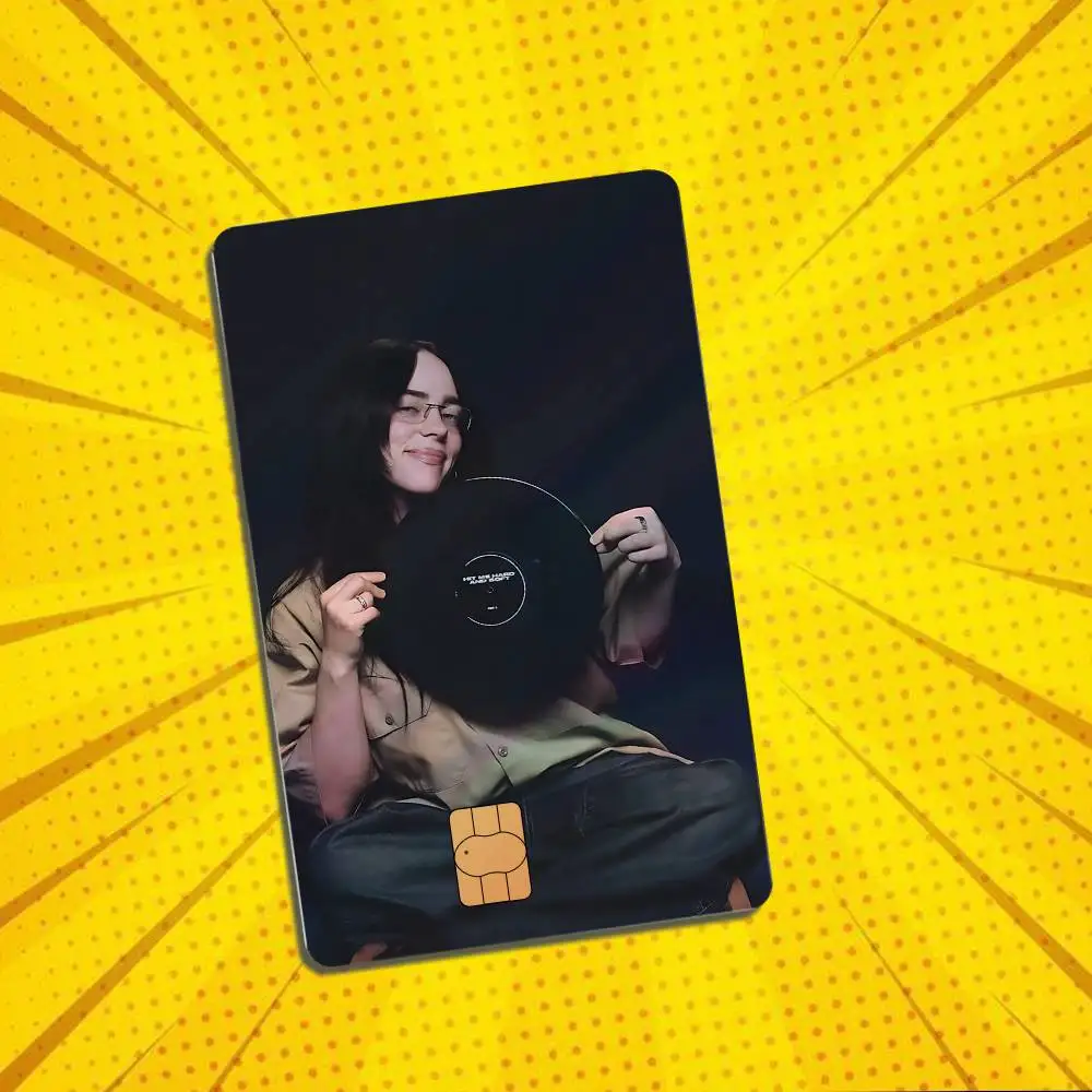 Brat Happier Than Ever Billie Eilish High Quality Anime Laser PVC Sticker Film Skin Cover For Metro Debit Credit  Access Card