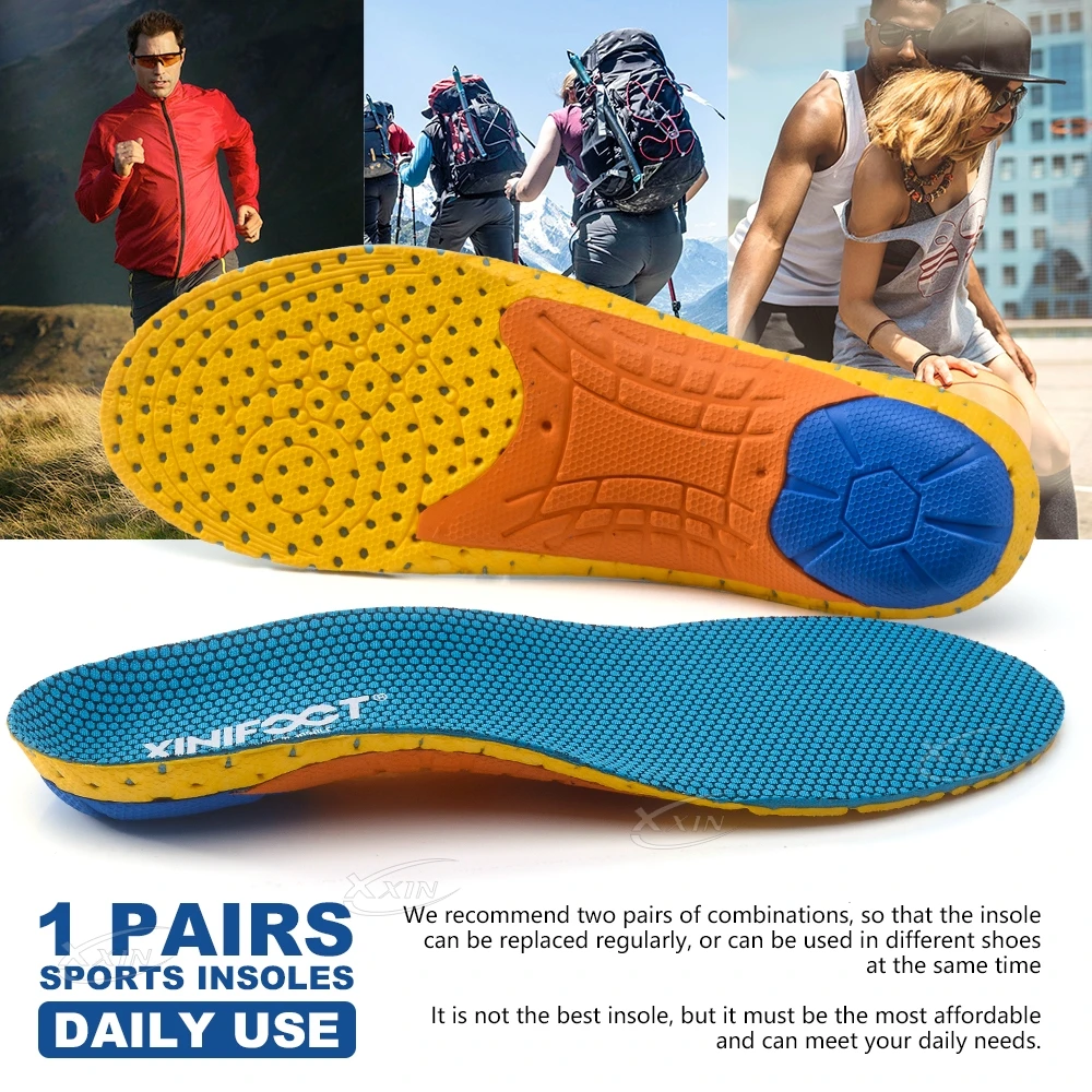 【Xxin】EVA Elastic Sport Insole Sponge Insoles Shock Absorbing basketball Shoes Insole Running Insole Size35-45