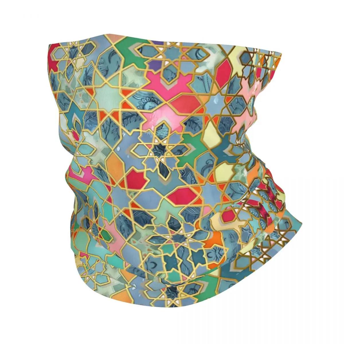 Gilt & Glory - Colorful Moroccan Mosaic Bath Mat Headband Neck Cycling Tube Scarf Bandana Gaiter All Seasons Unisex