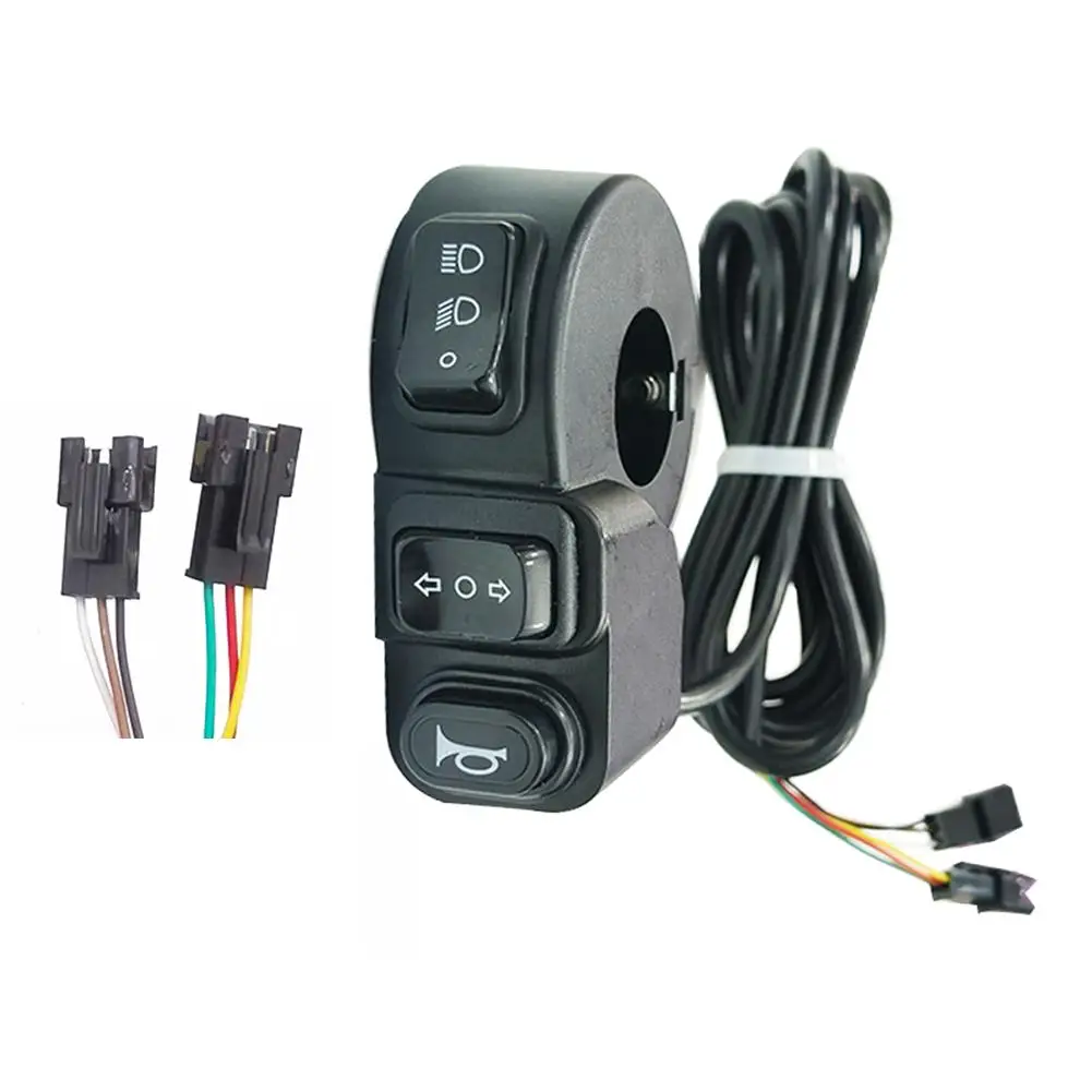 

4-Pin/6-Pin E-Bike Headlight Switch Turn Signal With Control SM Connector Electric Bicycle High/ Low Beams Headlight Switch