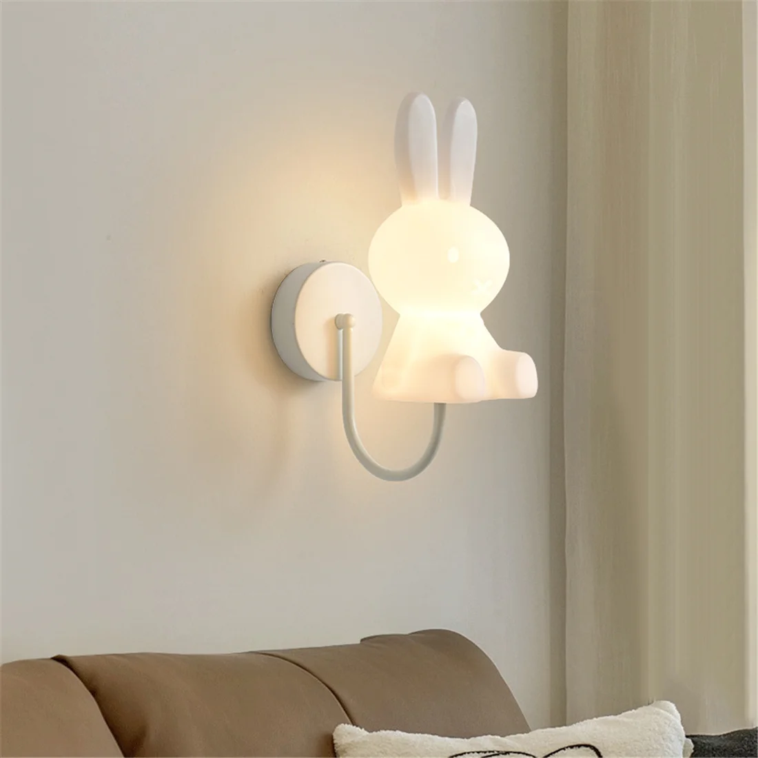 Imagem -05 - Cartoon Rabbit Led Wall Lamp For Kids Bedroom Home Decoration Corredor Escadas Cabeceira Sala de Estar Sconces Baby Dormiring Night Lights