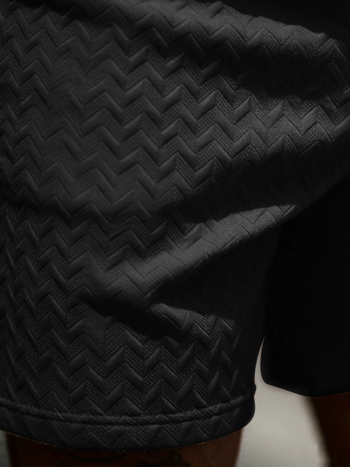 Neue sommerliche Freizeit-Sportshorts: Mit einem gestrickten, leicht dehnbaren Jacquard-Design bieten diese einfarbigen Shorts eine schlichte Optik. – Detail 10
