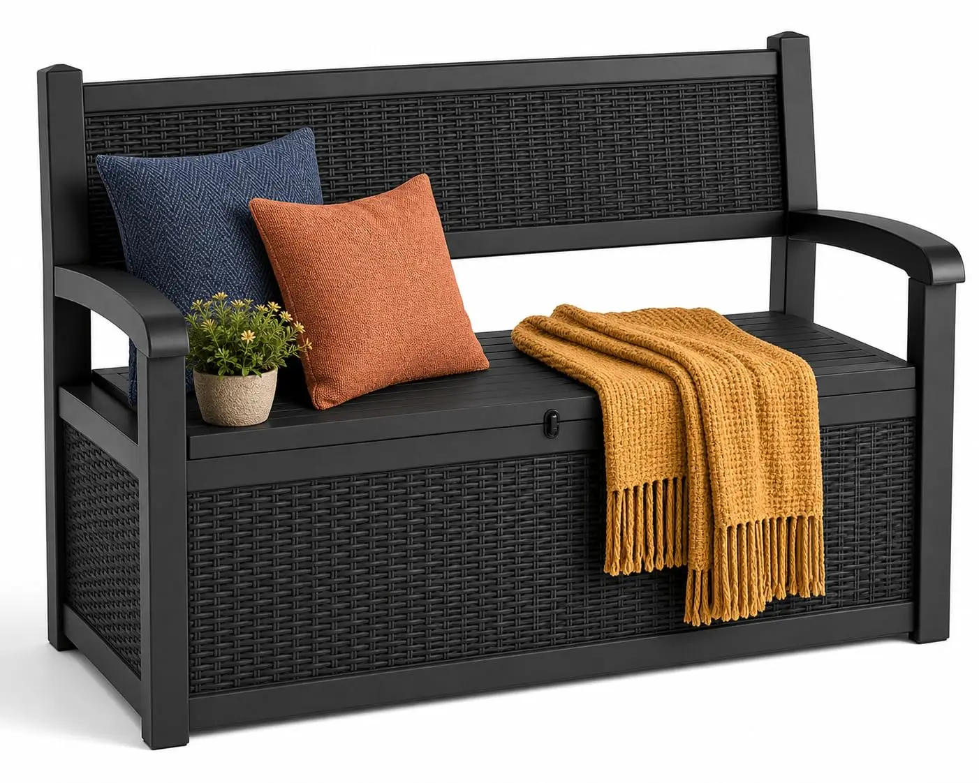 80 Gallon Outdoor Storage Bench Waterproof Lockable UV Resistant Deck Box Furniture Porch Patio Pool Garden Cushion, Customized