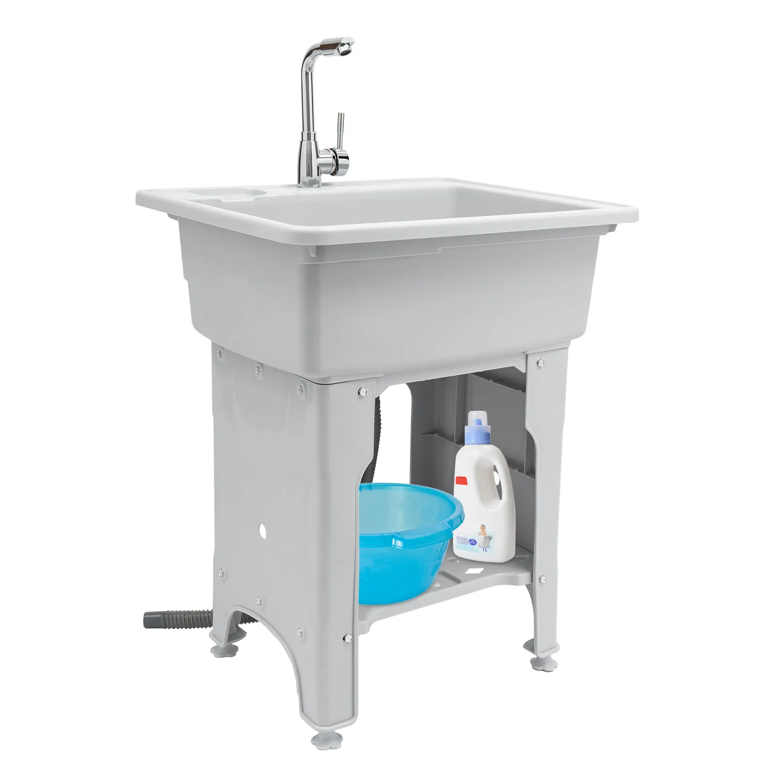 

Laundry Sink for Bathroom and Laundry Room with Storage Shelf Multi Functional Utility Sink Durable and Ergonomic Design