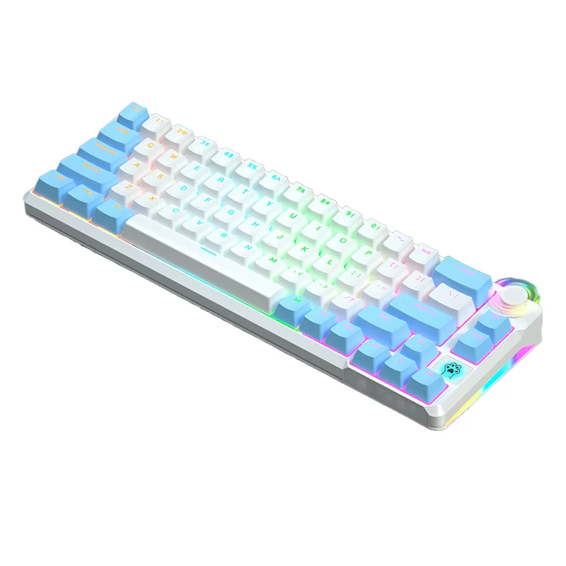 66 Key Low Price Custom  Electronics  Notebook Desktop Diy Pc Wired Mini Backlit Mechanical Gaming Keyboard