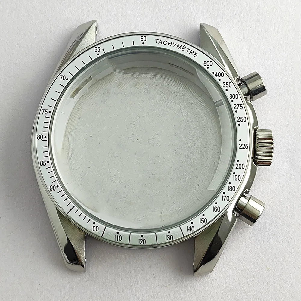 39,7 mm VK63 Gehäuse Herrengehäuse Schwarz Silber Gehäuse Passend für VK63 Uhrwerk Edelstahlarmband Uhrenzubehör