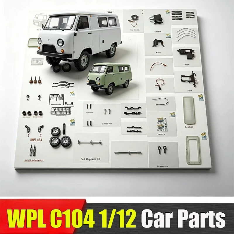 WPL C104 1/12 RC Remote Control Car Parts Tire Servo Receiver Motor Axle Drive Shaft Shock Absorber Front Compartment Light