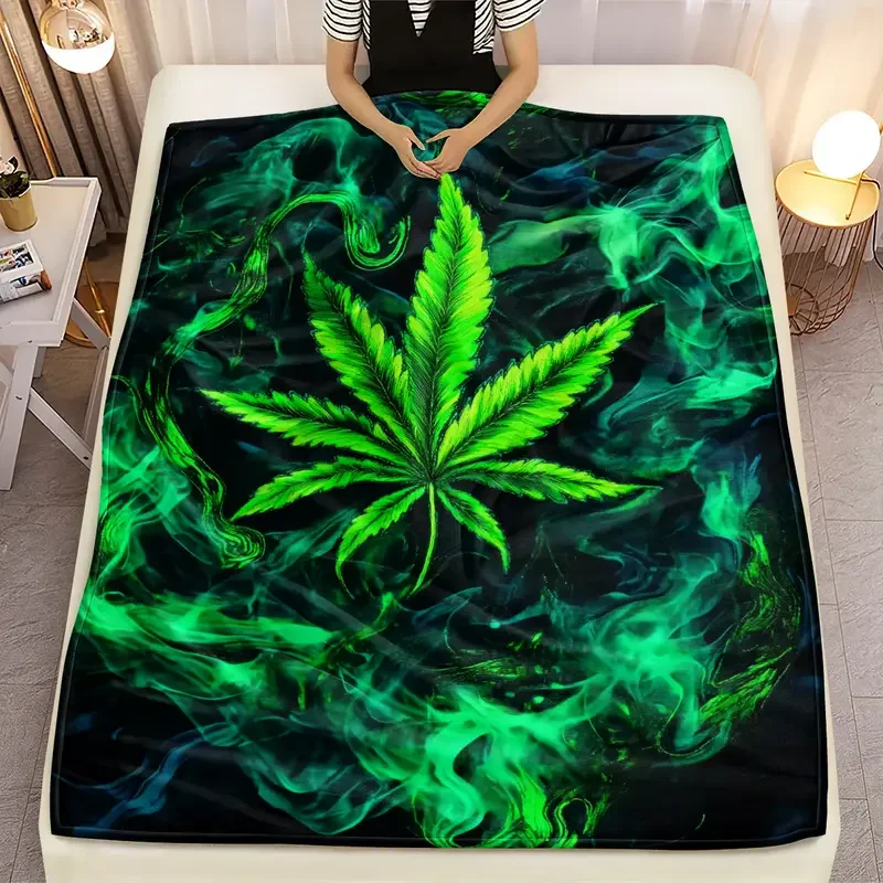 

Одеяло с принтом Green Leaf HD — легкое фланелевое одеяло для дивана, кровати, гостиной, дивана и кровати — подарок для семьи или друзей