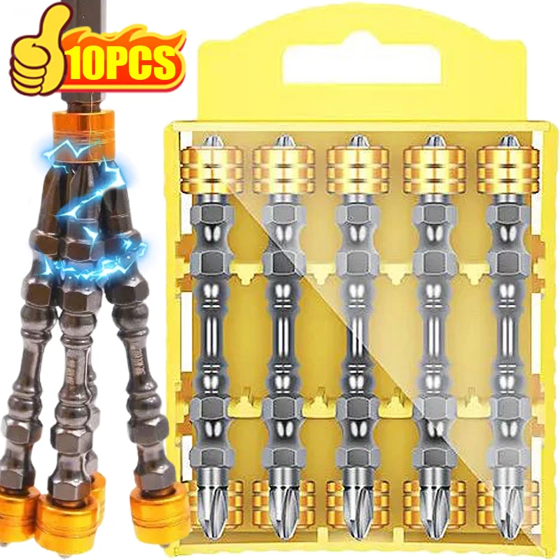 

10/1PCS PH2 Magnetic Screwdriver Bits Hexagonal Shank Phillips with Magnet Rings for Electric Screwdriver Plasterboard Drywall