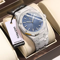 Fashionable MEN'S Watch Alloy Strap with Octagonal Screw Decorative Ring Quartz Movement High End Business Quartz Men's Watch